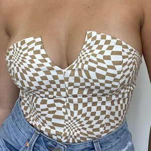 Checkered corset top
